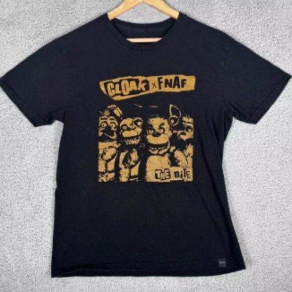 ClOAK x FNAF Five Nights At Freddy’s Black Graphic T-Shirt black Size Medium - Picture 1 of 5
